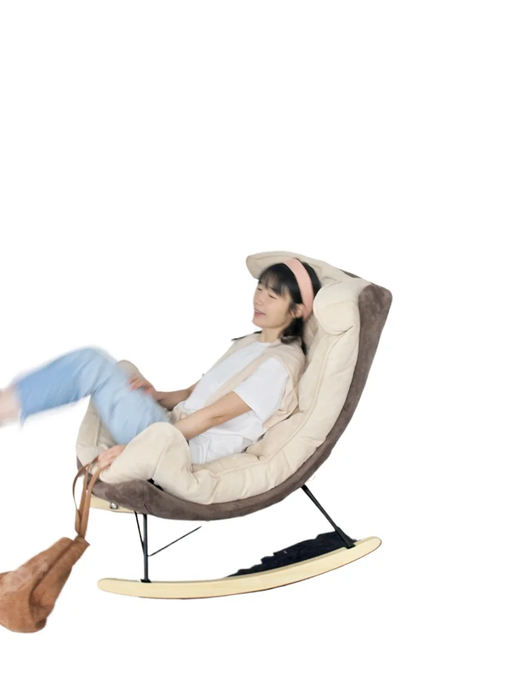 

Medieval cream color, egg-shaped chair smile chair, Nordic light luxury rocking chair, lazy balcony design