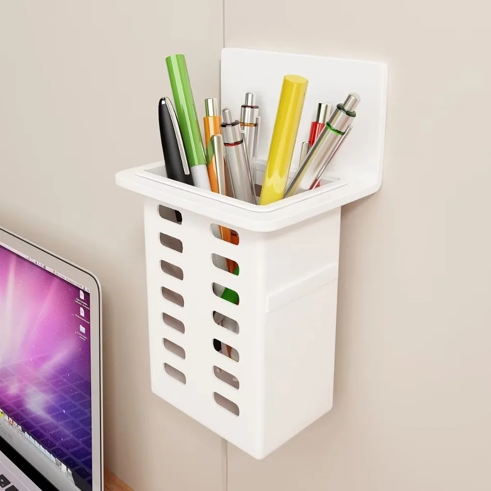 Wall Mounted Wall Toothbrush Holder Hanging Bracket No Drill Bathroom Storage Box Self Adhesive Toothpaste Rack Kitchen Bathroom