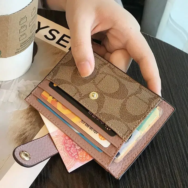 Women Short Small Wallets Fold Card Holder ID Bag Coin Purse Ladies Wallets Anti-degaussing driver\'s license card holder