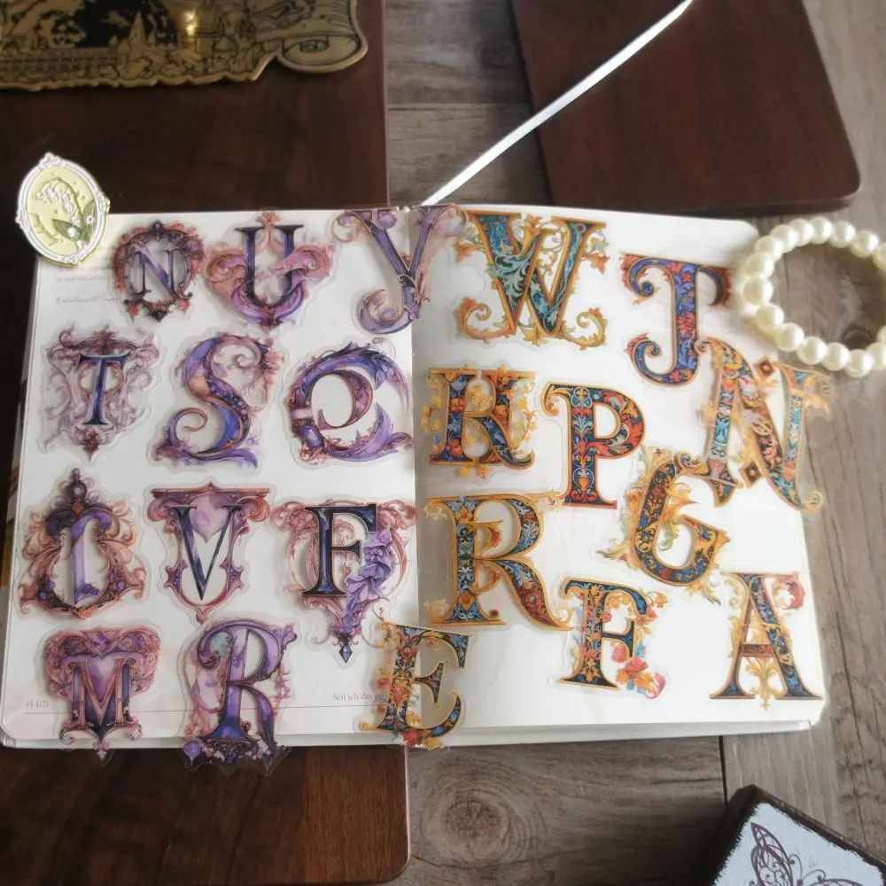 

26pcs Elegant Artistic Fonts Letter Alphabet Style PVC Sticker Scrapbooking DIY Wedding Gift Tag Decoration