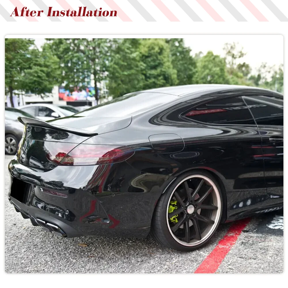 

Carbon Fiber Rear Spoiler For Mercedes-Benz C205 C250 C180 C200 C300 C43 C63 AMG Coupe 2014-2019 Car Rear Trunk Spoiler Boot Lip