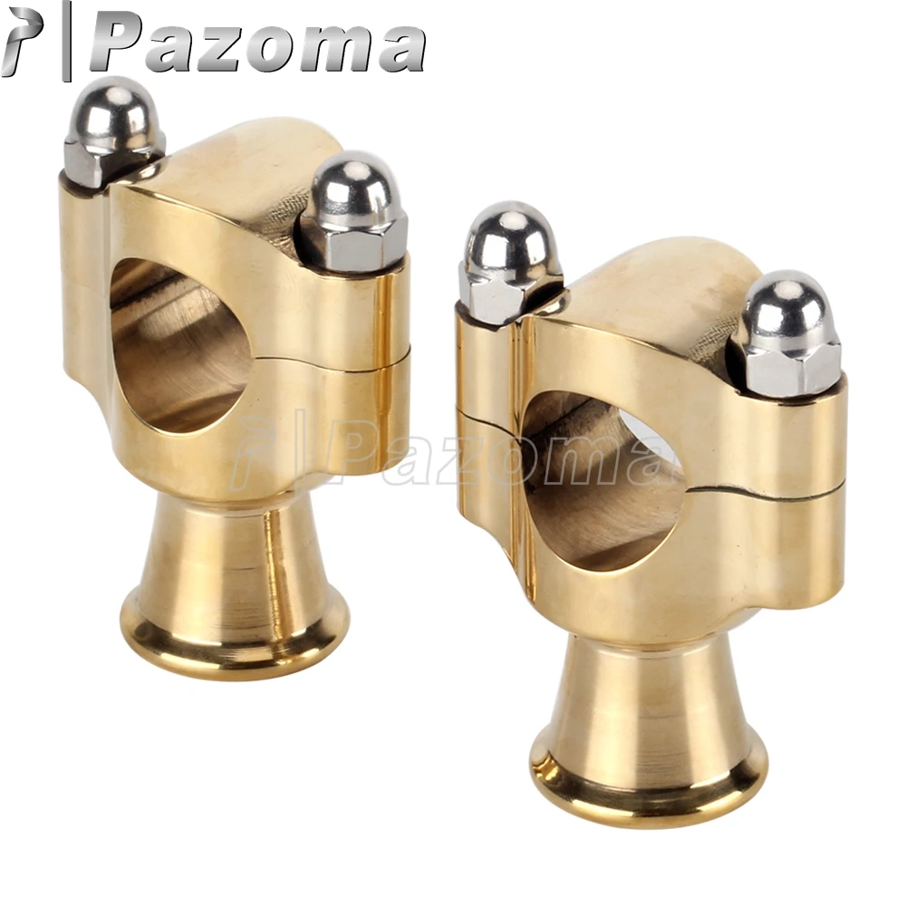 1Pair Universal Motorcycle 25mm Handle Bar Clamp Brass Retro Vintage 1inch Handlebar Risers For Chopper Bobber Cafe Racer Custom