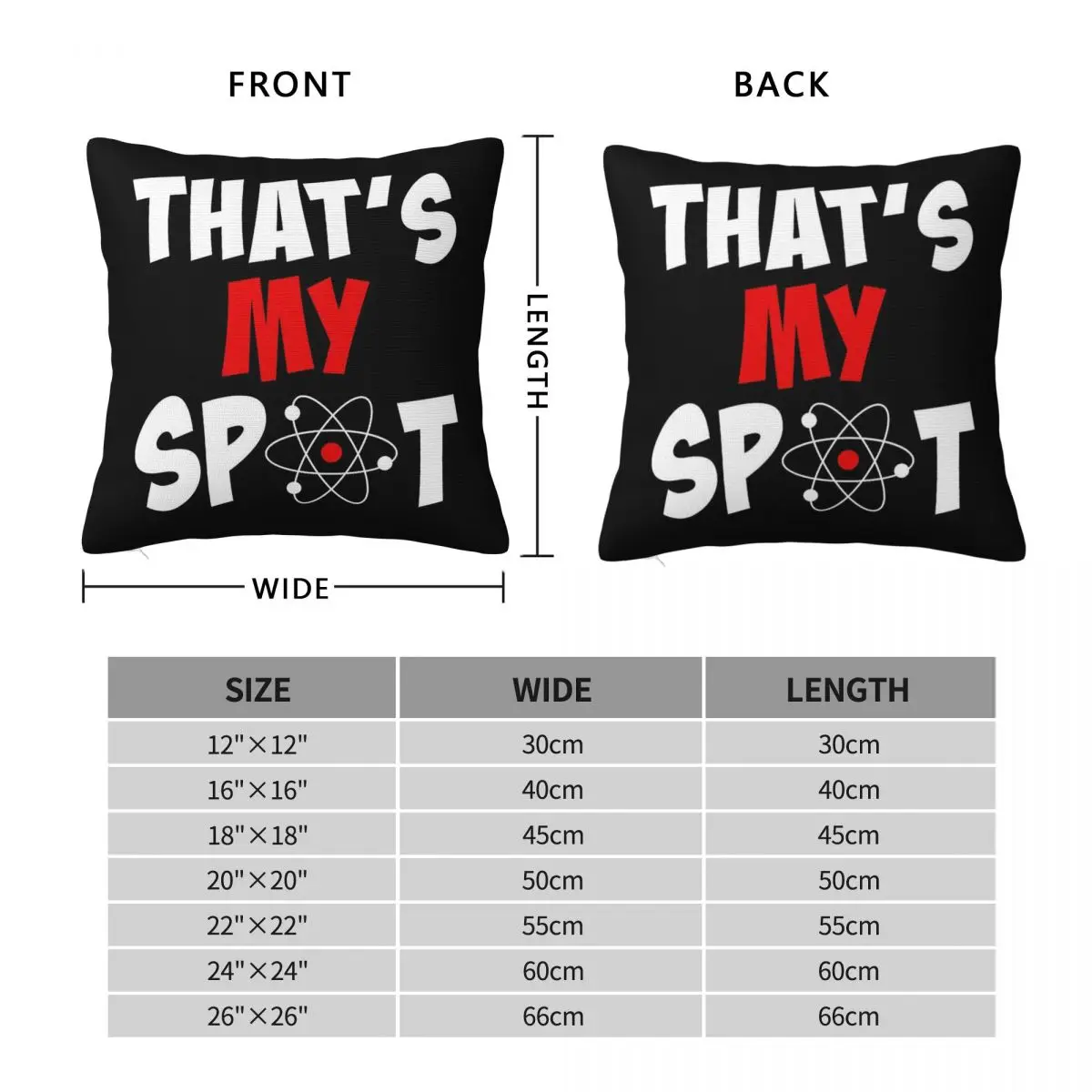 That's My Spot Big Bang Pillowcase Polyester Linen Velvet Pattern Zip Decor Pillow Case Car Cushion Cover 45x45