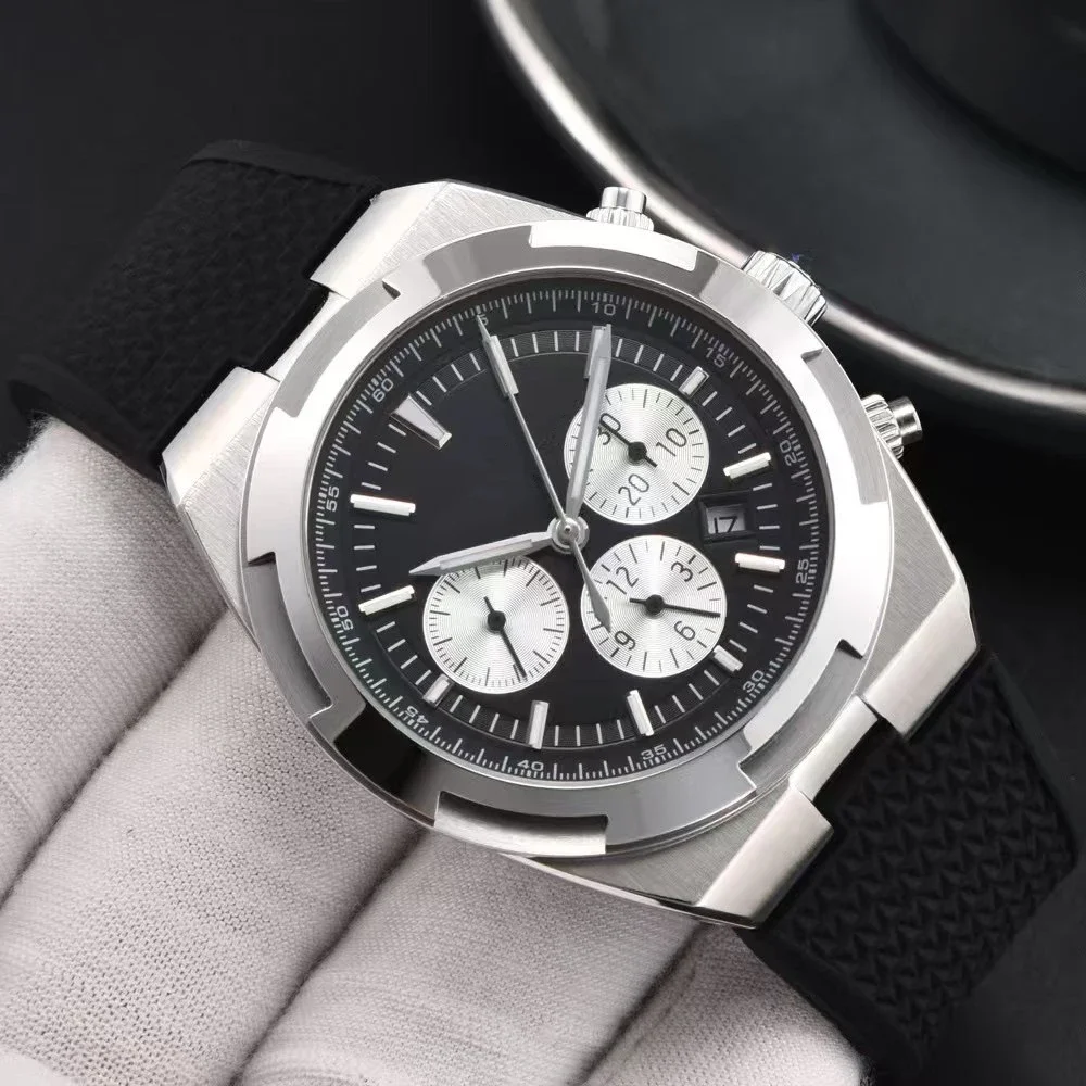2025VIP 41mm Men's Luxury Mechanical Watch, stainless steel black rubber sapphire, high-quality casual wristwatch view 4