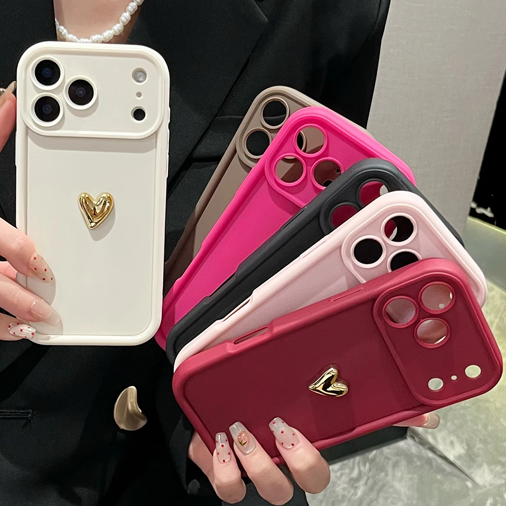 M 6 F 5 X6pro ثلاثية الأبعاد الذهب الحب القلب ماتي الحال بالنسبة Xiaomi Mi Poco F6 M6 X6 X5 F5 Pro 5g 4g للصدمات سيليكون الغطاء الخلفي Poko M6pr
