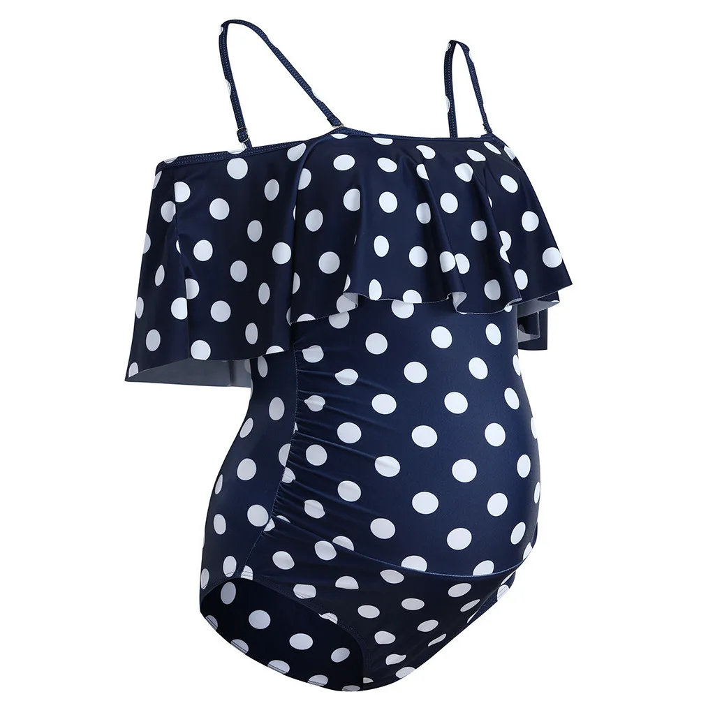 One-piece swimsuit, bikini for maternity, with large flounces