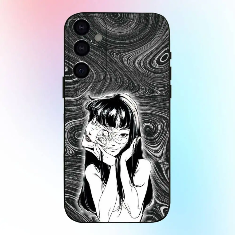 Capa de telefone Comics T-Tomie J-Junji Ito para Samsung Galaxy A73, A72, A71, A70, A53, A52, A51, Outros Capa preta macia