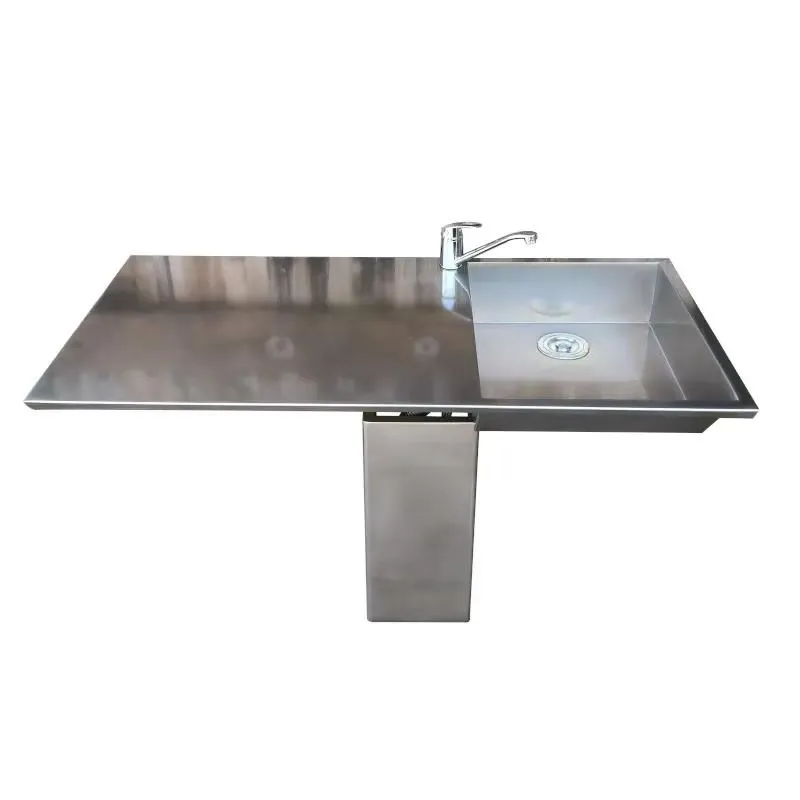 for Japanese minimalist 304 stainless steel freestanding wash basin sink hidden drain kitchen studio compact modern design