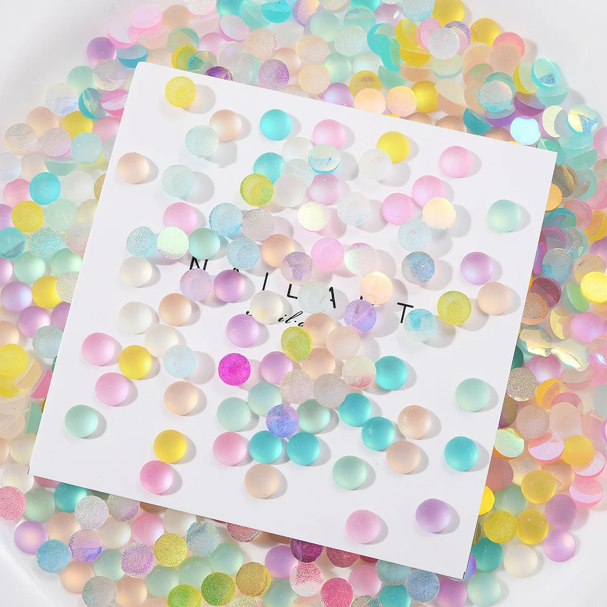 Holograficzna Aurora pół perła ozdoby do paznokci Mix matowe syrenka koraliki naklejki do paznokci DIY Press-on paznokcie dostarcza klejnoty do Manicure