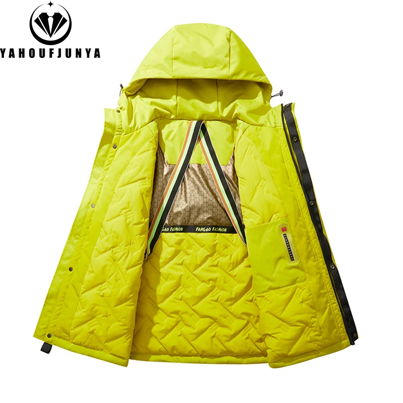 Winter Men Outdoor travel Windbreak Hooded Warm Jacket Men Brand Solid Color Loose Casual Fashion Style Jacket Coat Male Hots