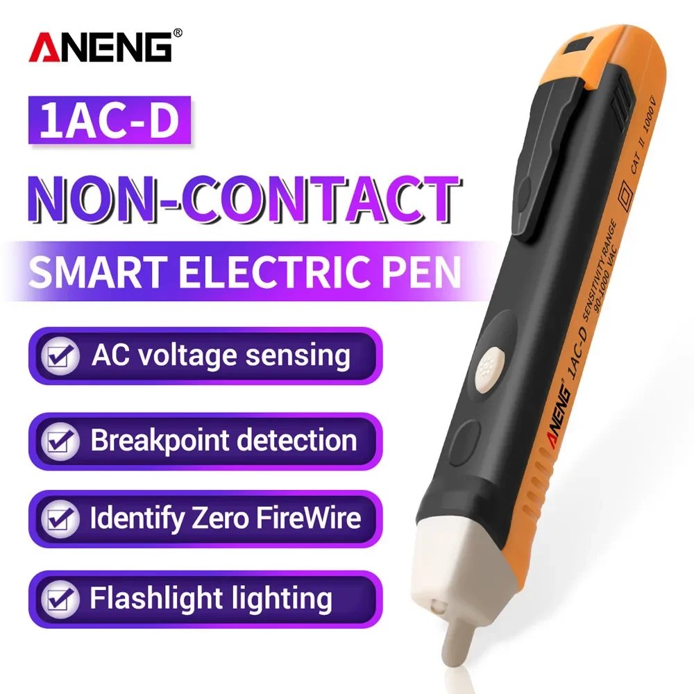 ANENG 1AC-D Non-contact Electric Induction Tester Pen Detectors Electric Socket Indicator voltage Sensor AC110V 220V LED light