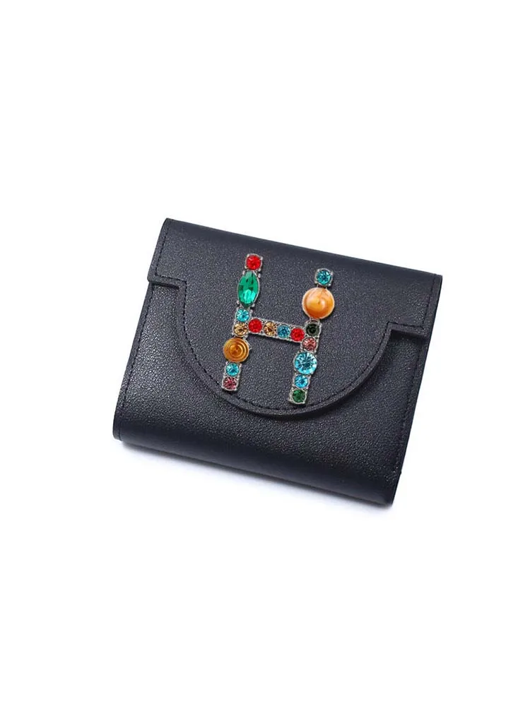 

Customized Card & ID Holders: PU Wallet with High-End Exquisite Finish Personalized Customer Name Metal Letter Decor