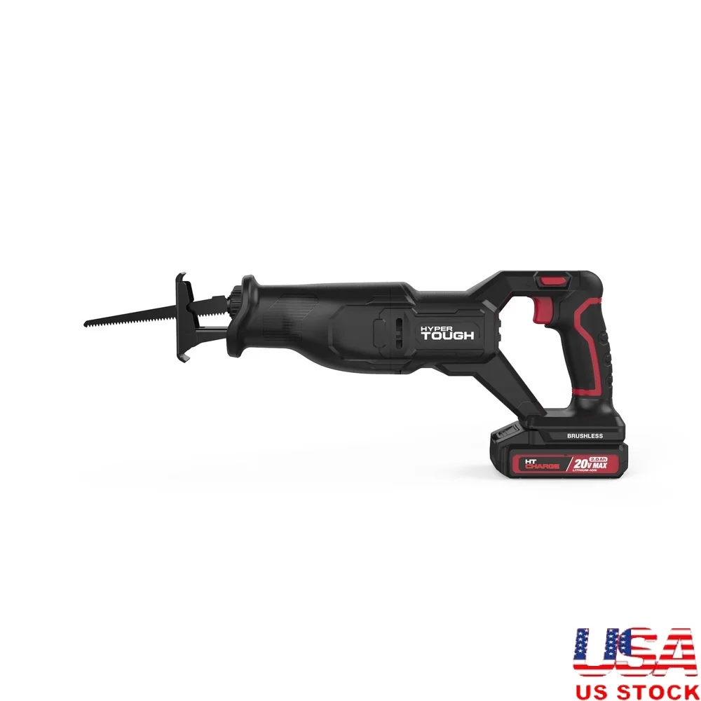 

20V Brushless Reciprocating Saw with 2.0Ah Lithium-Ion Battery Tool-Free Blade Change Variable Speed LED Light Adjustable