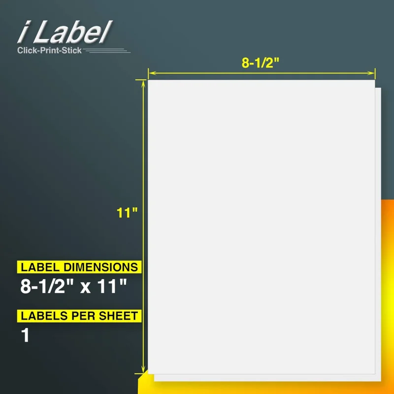 8.5 x 11 Full Sheet Label Sticker Paper Laser & Inkjet Printers [150 Sheets,150 Labels]
