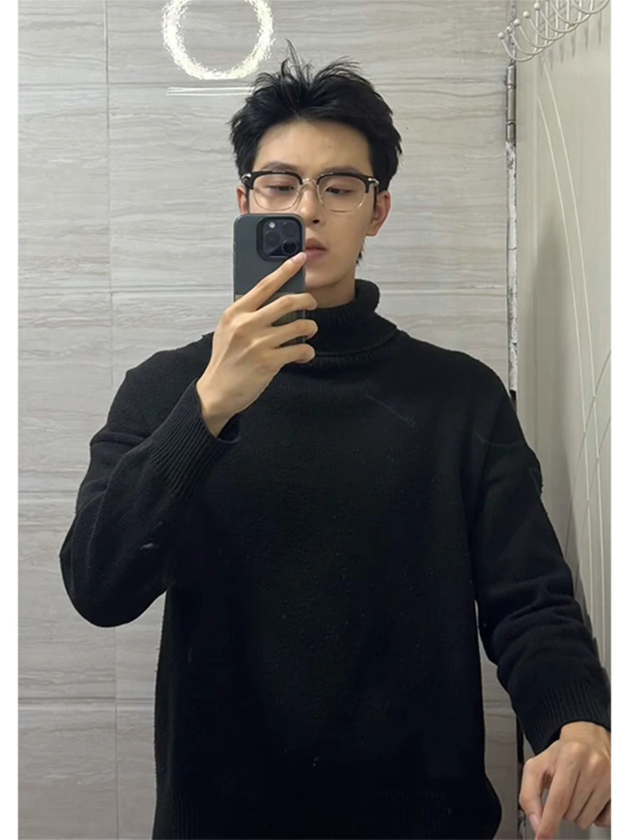 

Bla High Collar Men's Knitwear Slim Fit Winter Warm Inner irt for Suiting Coat Casual Leisure Polyester Fiber Long Sve