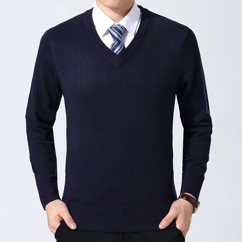 2025 New Fashion Brand Sweater Mens Pullover V Neck Slim Fit Jumpers Knitting Thick Warm Autumn Korean Style Casual Mens Clothes