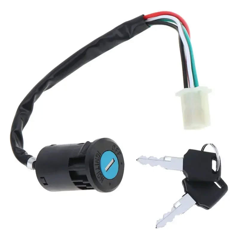 

SPORTFUNSF 4 Wires Universal 2 Ignition Keys Start Switch Door Lock Key Motorcycle Accessories For ATV Go Kart Electric Scooter