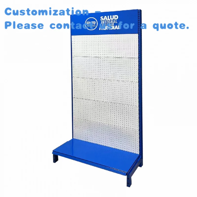 

custom.Xingye Factory Custom Size Color Metal Supermarket Shelf Perforated Back Plate Display Rack