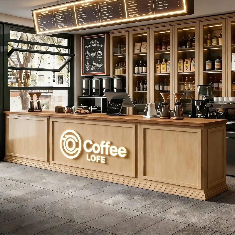 Simple modern coffee shop bar milk tea dessert shop checkout page