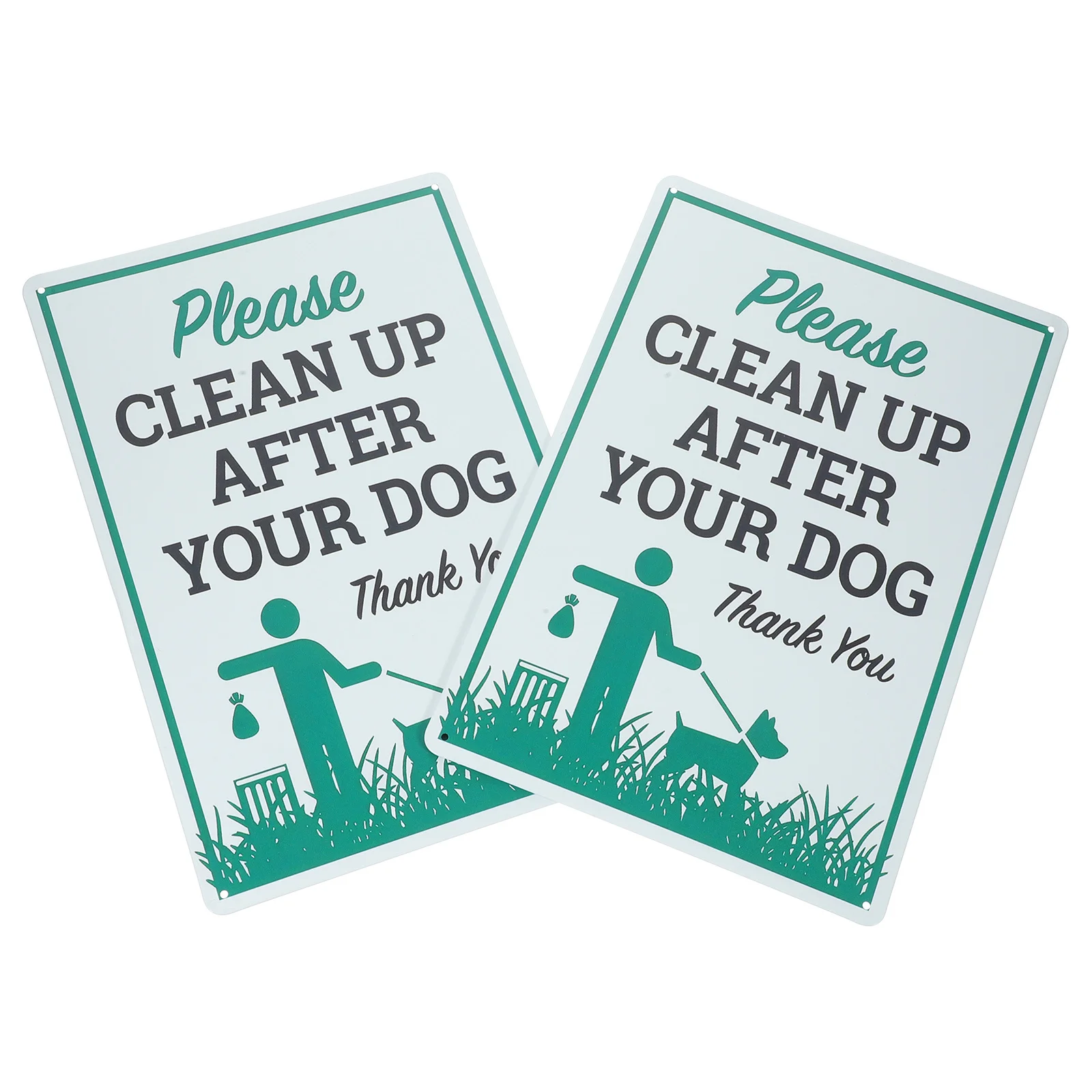 

2Pcs Iron Dog Poop Warning Sign Decorative Double Sided Clean Up After Your Dog Notice Garden Lawn Sign Backyard Lawn Decor