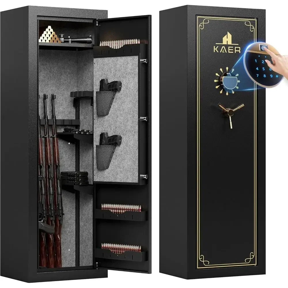 Biometric Safe for Firearms, Pistols, and Rifles - Large Storage Cabinet with Quick Access and Removable Shelves