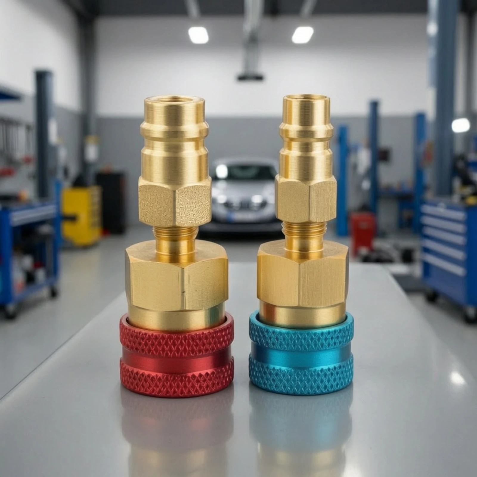Refrigerant Quick Coupler Knurled A/C Quick Coupler Refrigerant Connector Threaded Sturdy for Mechanics