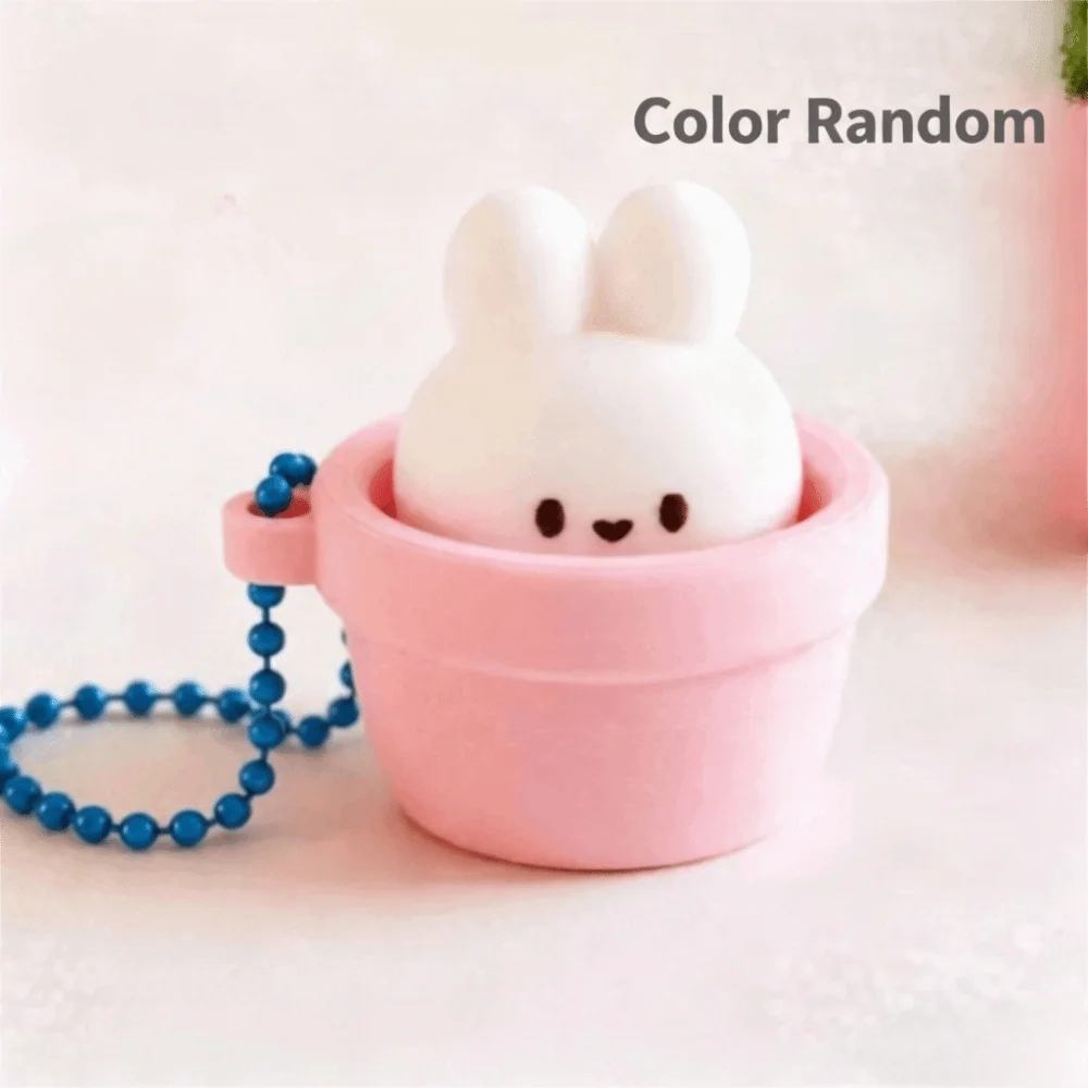 Finger Button Clicker Fidget Keychain Cartoon Animals Cute Clicking Pressure Relief Soft Slow Rebound Funny