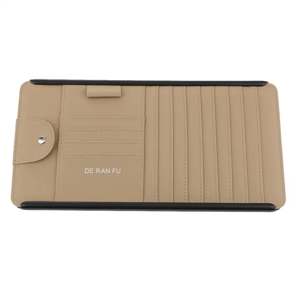 Car Sun Visor CD Organizer Leather Storage Box Multi-functional CD Holder for Compact Disc Protection
