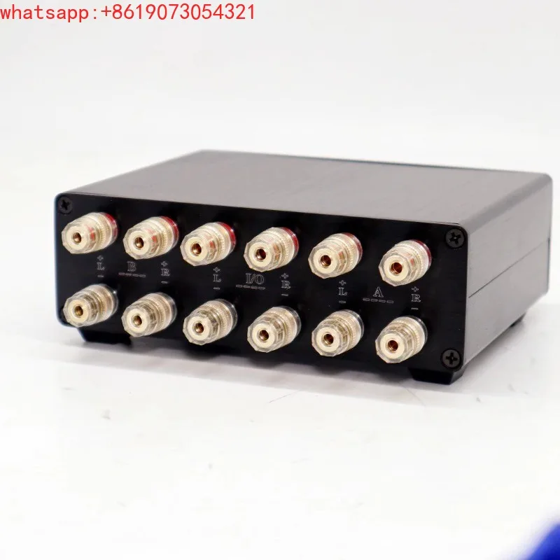 Audio switcher/choose 1 of 2, one power amplifier and two pairs of speakers or two power amplifiers and one pair of speakers
