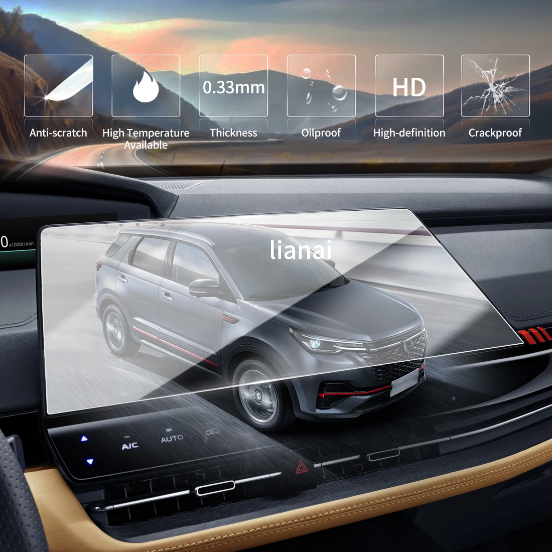 Screen Protector For 26 Changan CS55PLUS mpered Glass Protective Film GPS Video Navigator Car Stickers Vehicle Accessories