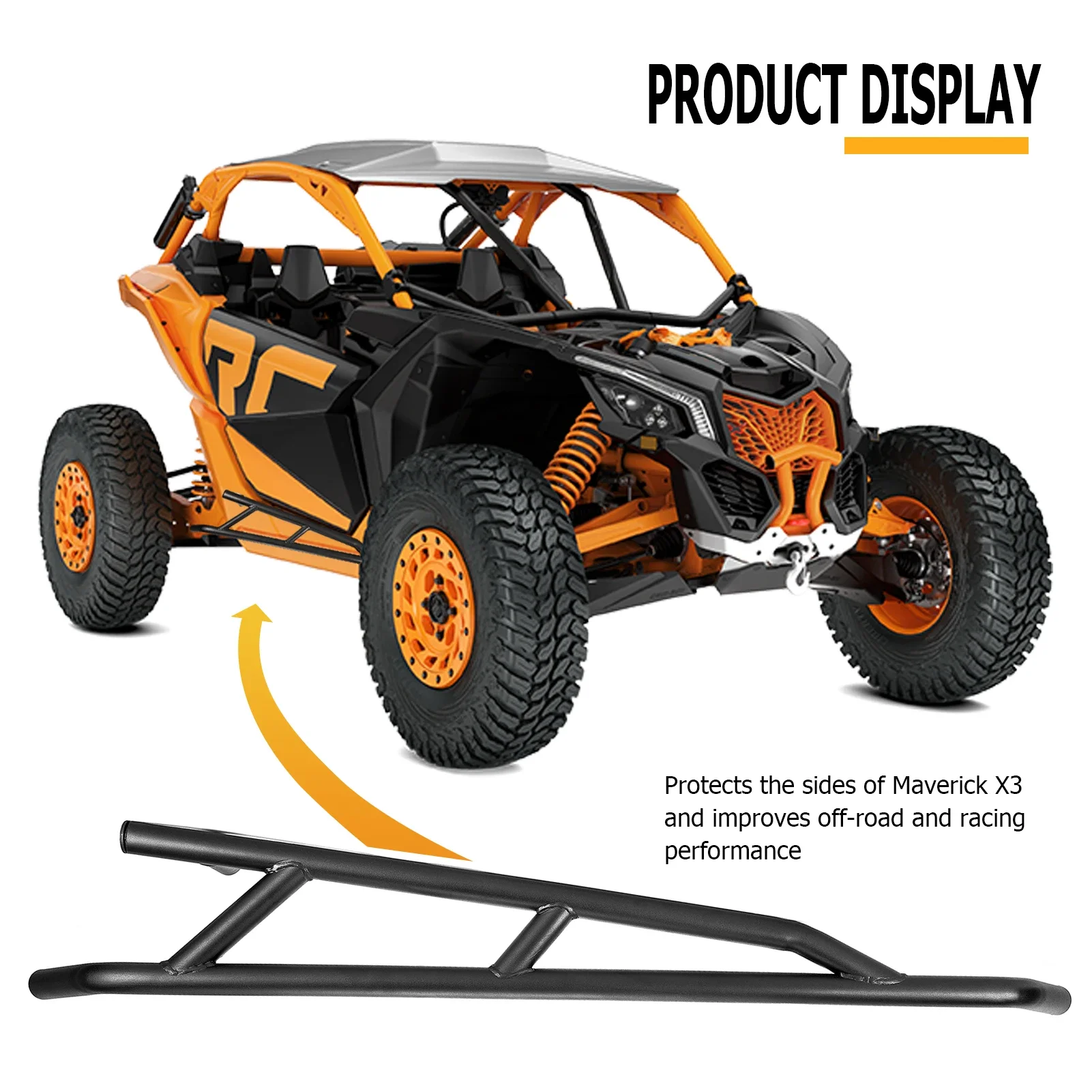 

Nerf Bars UTV 1,75 дюйма Tree Kickers Rock Sliders Защита бампера для Can Am Maverick X3 аксессуаров 2017-2024 гг.