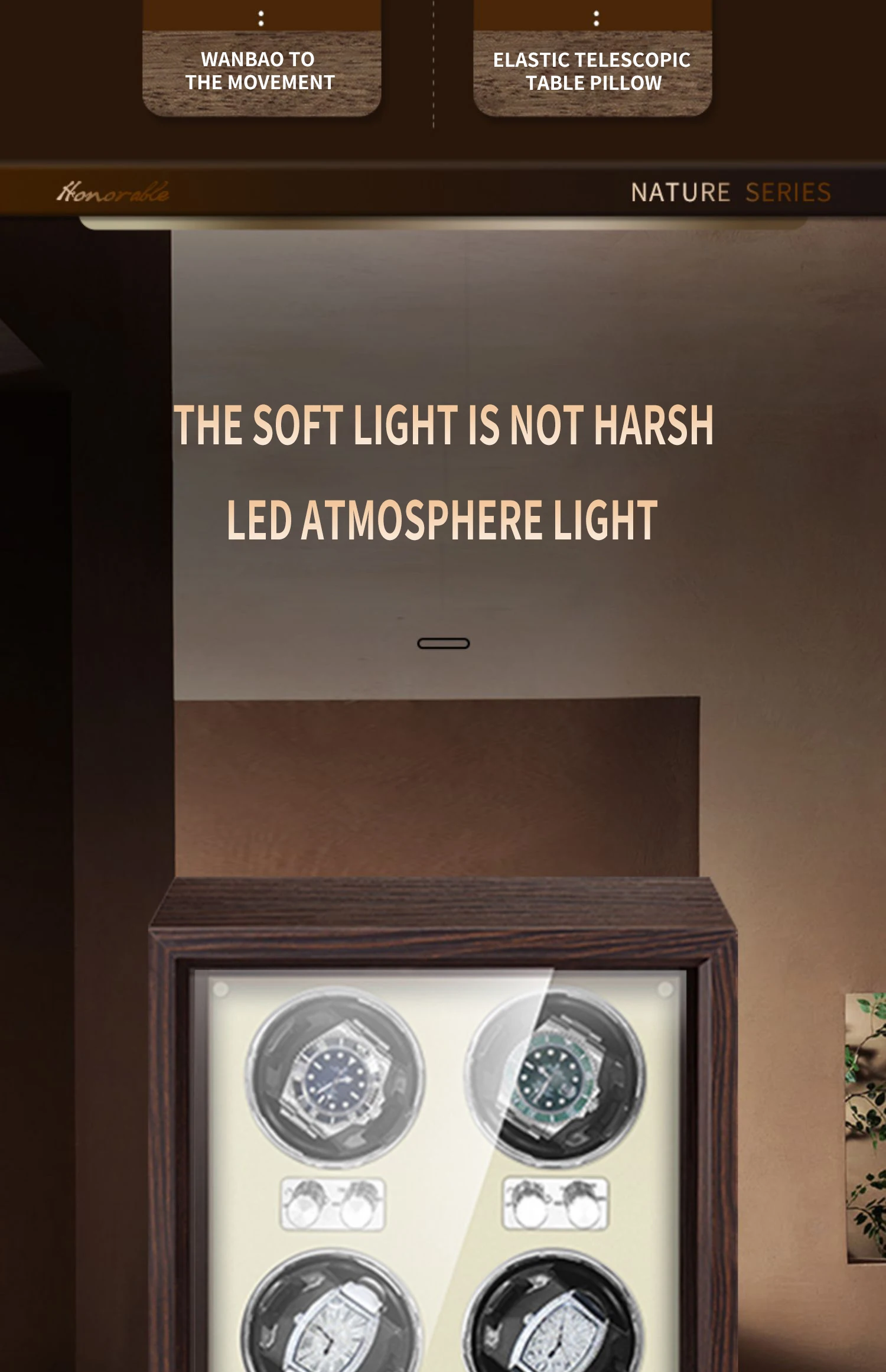 Luxury Vertical Watch Winder Box – Safe Protection, Quiet Operation for Automatic Watches