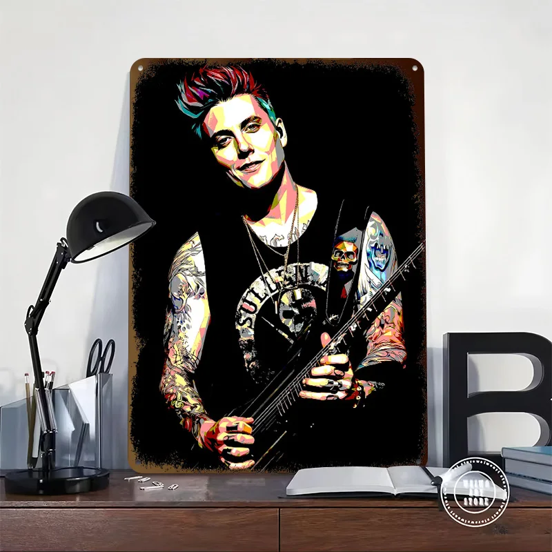 Synyster Gates 3D Texture Metal Poster Customized Wall Art Tin Sign Gift for Mancave House Office Decoration Gaming Wand Deko