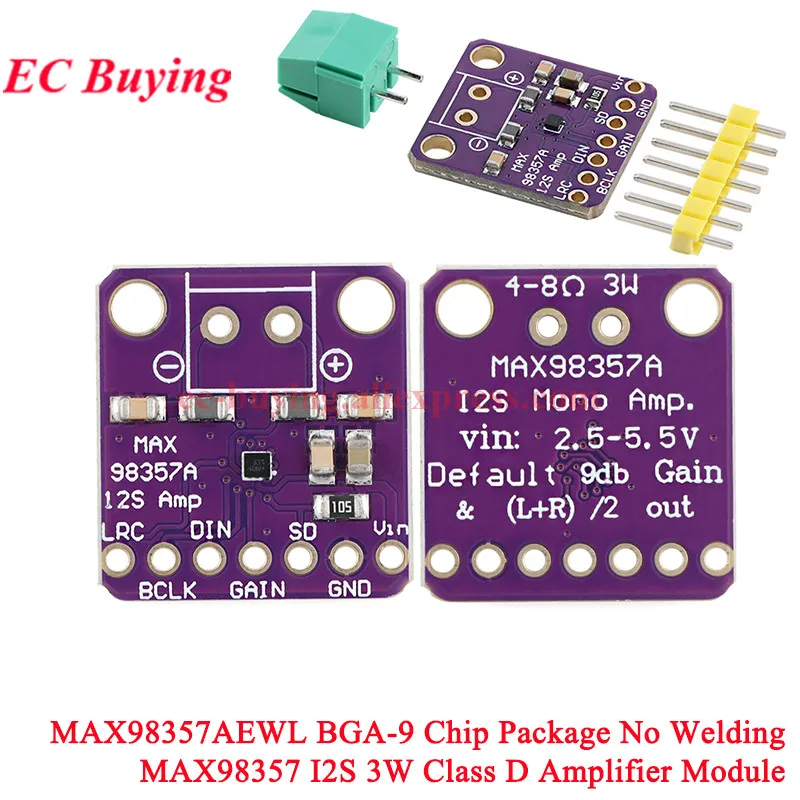 10 قطعة/1 قطعة MAX98357 I2S 3 واط فئة D مكبر للصوت واجهة اندلاع DAC وحدة فك ترميز لوحة الصوت بدون مرشح لراسبيري Pi ESP32