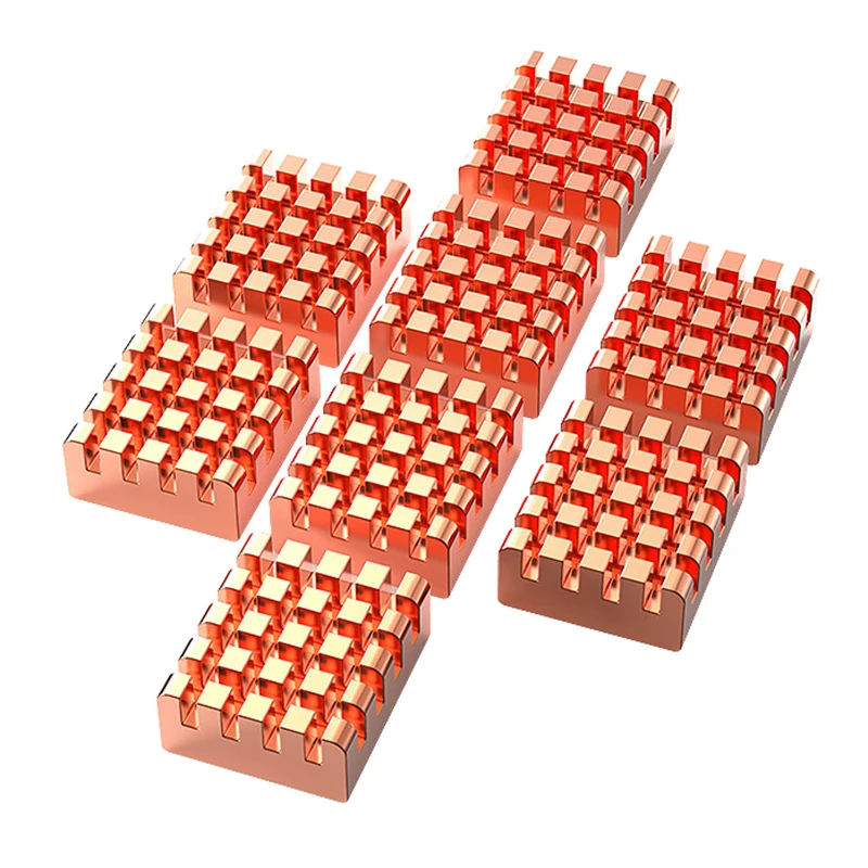 Pure Copper Video Memory Storage Cooling Plate Needle Column Red Copper Chipset Radiator Motherboards Videocards Chips Heatsink