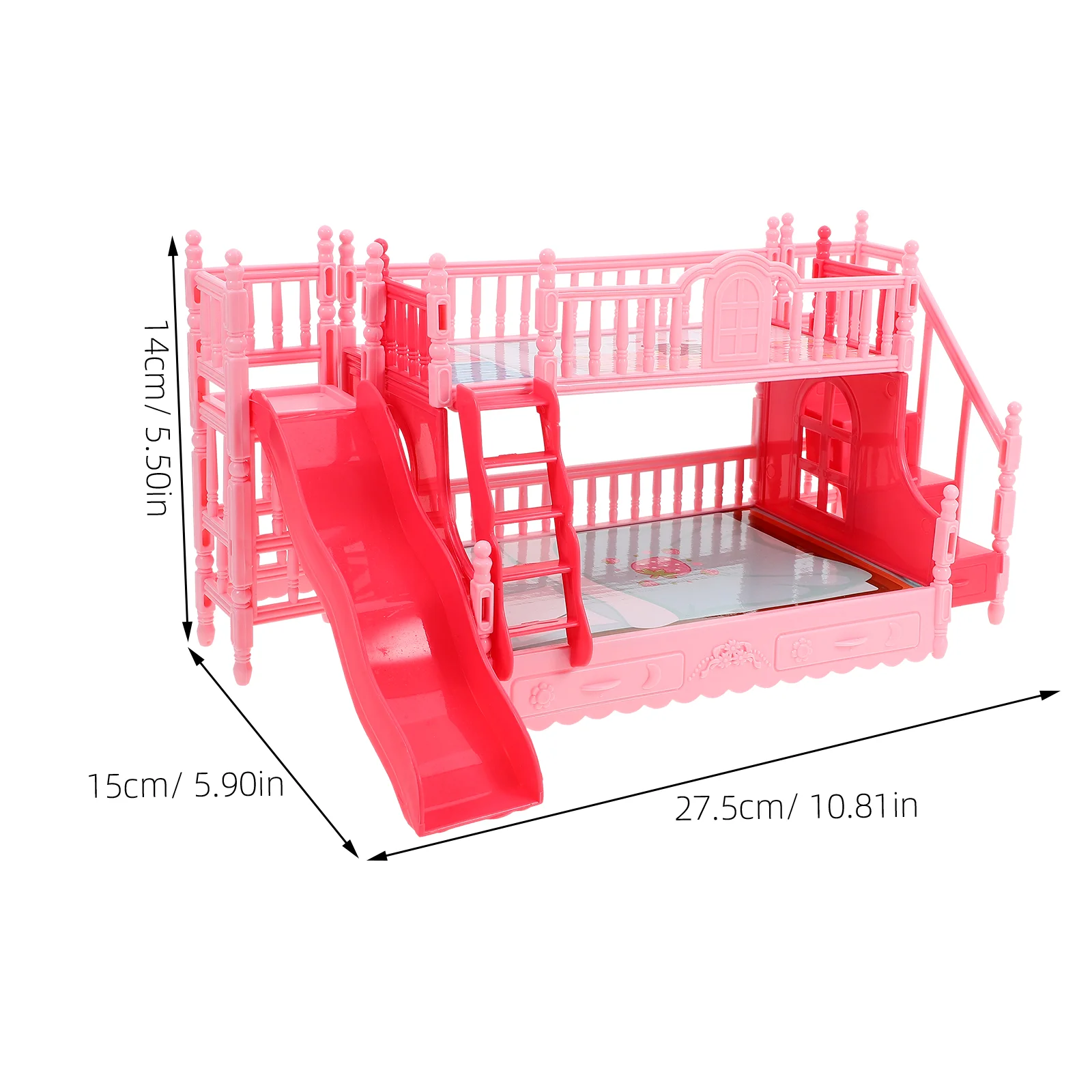 طقم سرير بطابقين ديكور المنزل الصغير Playset الملحقات الأثاث لعبة الفتيات نموذج الدعائم