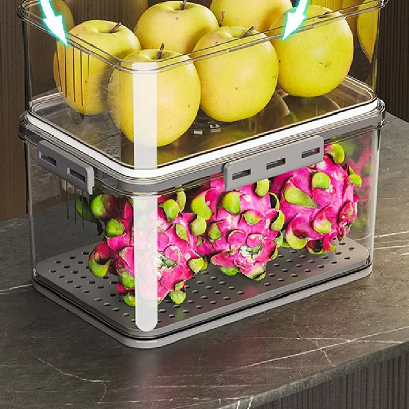 Fruits Vegetables Box For Kitchen Countertop Airtight Loaf Bread Storage Container Time Recording Bread Keeper With Lid