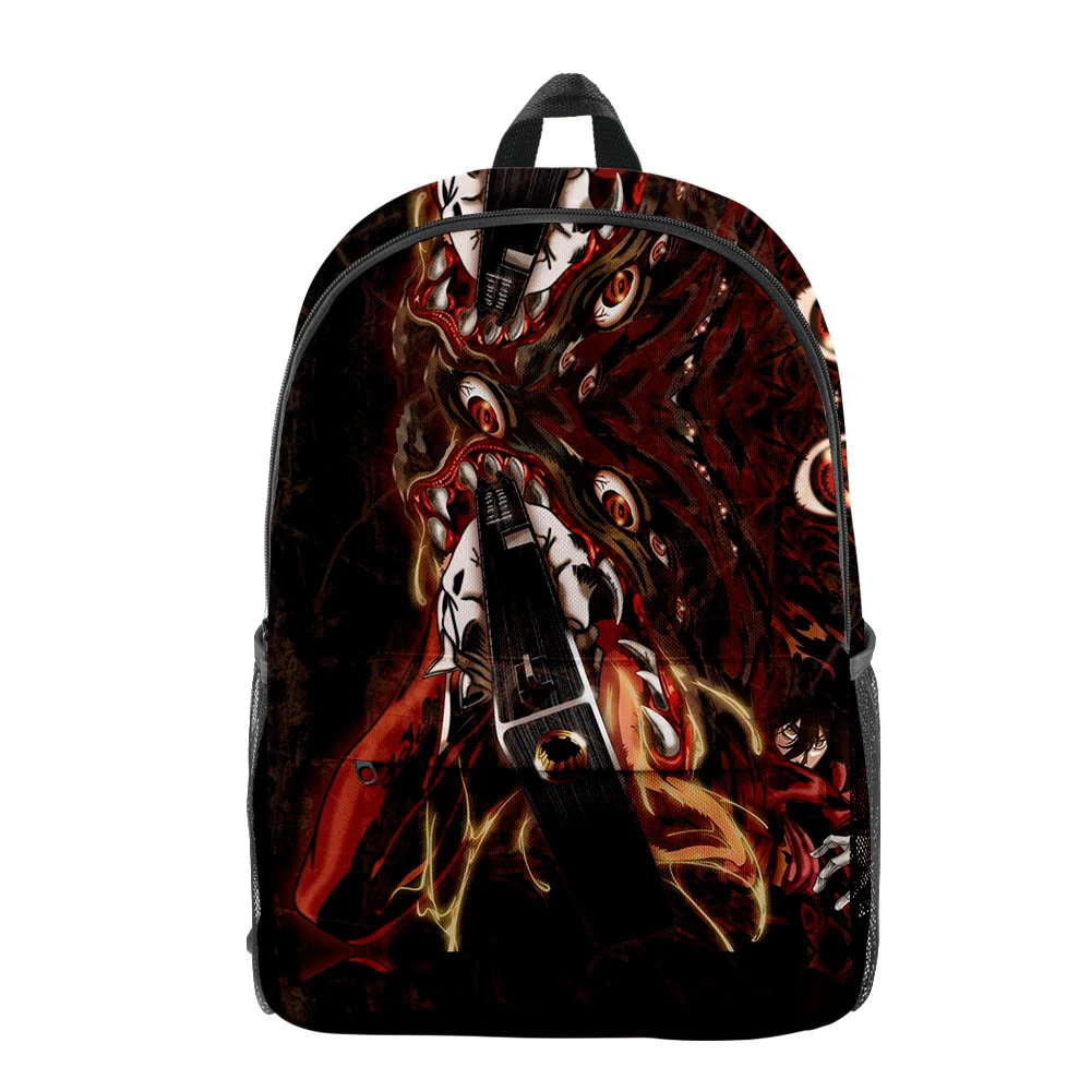 Mochilas Oxford impermeáveis para meninos e meninas, Caderno Engraçado Hellsing Pupil, Bookbag Popular, Impressão 3D, Mochila de Viagem, Clássico