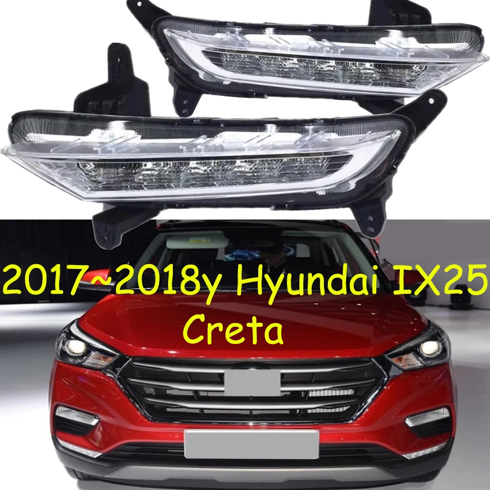 1pcs car bupmer head light for Hyundai IX25  fog light creta LED 2017~2019y car accessories DAYTIM for Hyundai headlamp