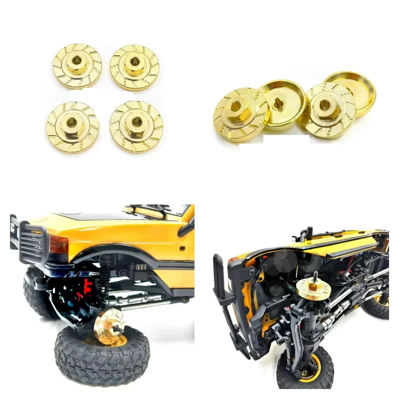 FMS FCX24M 1/24 Brass Upgrade Kit 7mm Hex Adapter + Counterweight for RC Crawler D90 D110 Tacoma Discovery