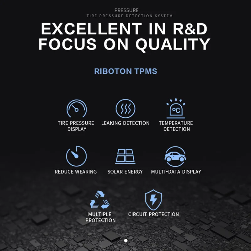 Riboton ความดันยาง Monitor 3.7V Led Built-In Solar รถความดันยางรถยนต์ยางภายนอกเซนเซอร์วัดความดัน