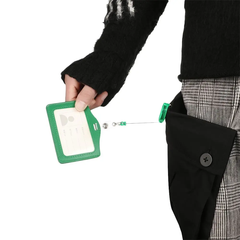 12 Colors Office Supplies Worker Protective Shell Badge Case with Retractable Reel ID Card Holder