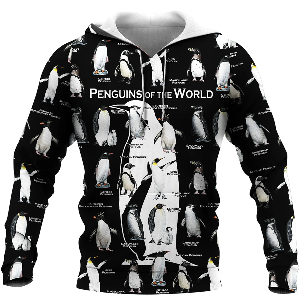 Cute Animal Penguins Type 3d Print Men/Women Hoodie Casual Oversized Pullover Popular Sweatshirt Fashion Tops Trend Men Clothing