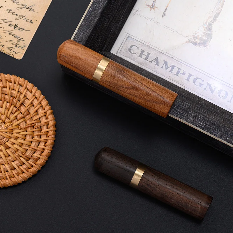 4pcs Wooden Toothpick Holder Capsule Bucket Box Hiking Portable Toothpick Needle Case Handmade Storage Box
