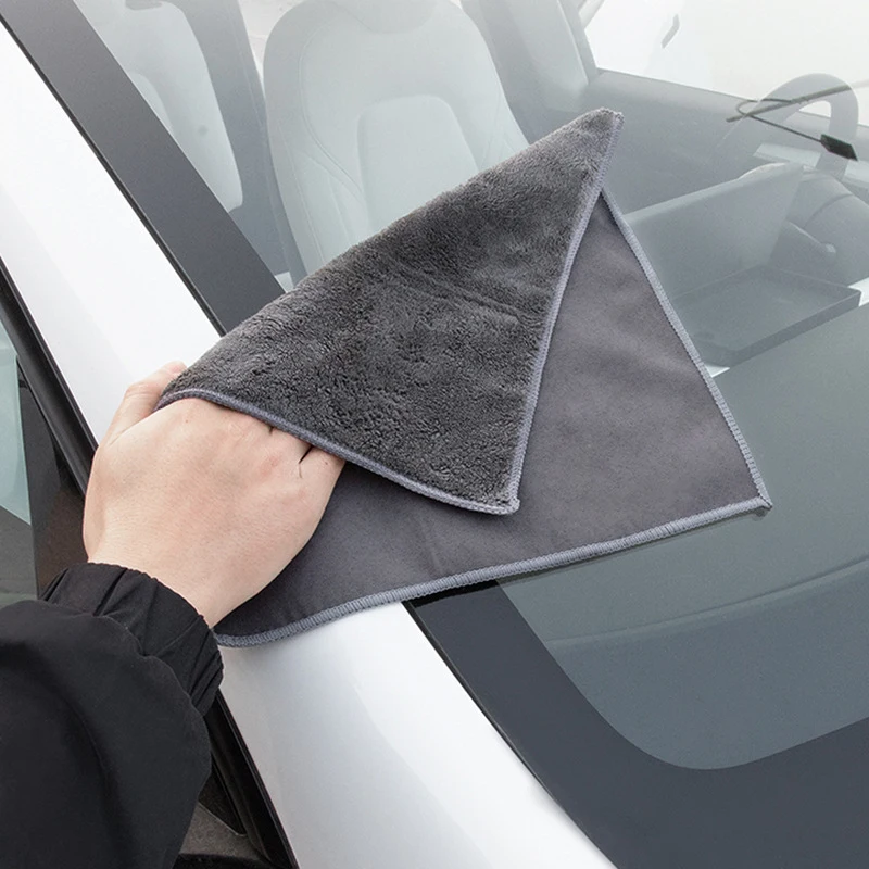 Car Cleaning Cloth Double Sided Wash Care Microfiber Towel Soft Suedette Coral Fleece Automobile Motorcycle Washing Glass