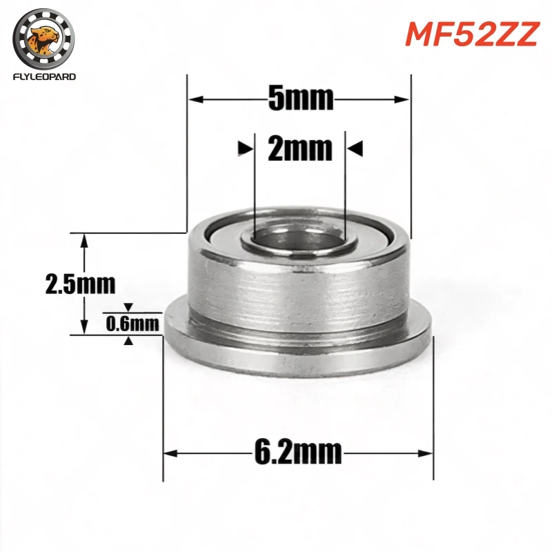 10pcs MF Series Miniature Flange Ball Bearing MF52ZZ MF63ZZ MF74ZZ MF83ZZ MF84ZZ MF128ZZ MF115ZZ MF105ZZ MF95ZZ High Precision