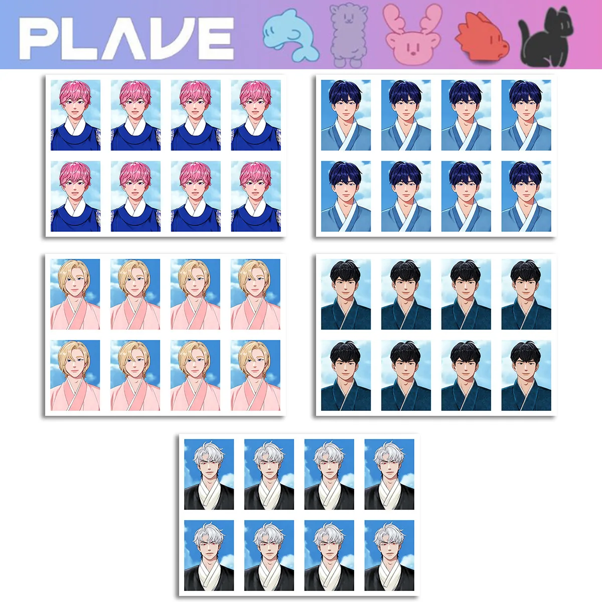 KPOP PLAVE Hanbok One Inch ID Photo Card Noah Bamby Eunho Yejun Hamin Cute HD Selfie Passport Purse Collect Picture Fans Gifts