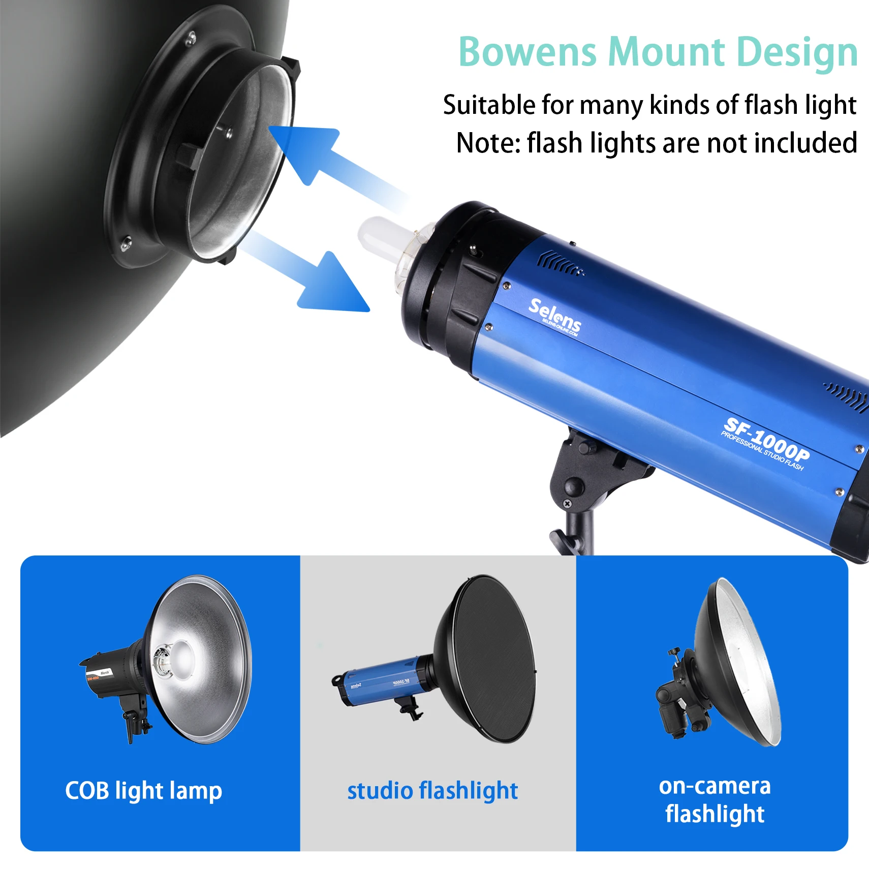 Selens 70cm refletor de prato de beleza interior prateado/branco com grade de favo de mel e kit difusor para iluminação fotográfica de montagem Bowens