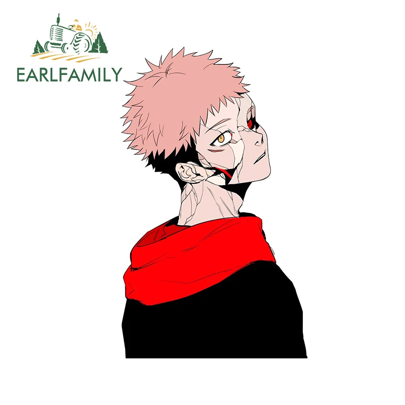 

EARLFAMILY 13cm X 8.2cm For Jujutsu Kaisen Itadori Yuji Anime Car Sticker Waterproof Decal Personality Bumper Trunk Decoration