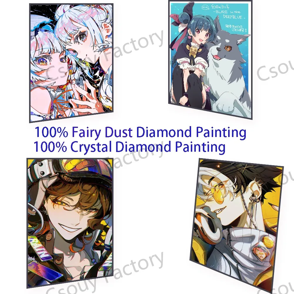 100% pintura de diamante de polvo de hadas viñetas de animales Japón niño cristal punto de cruz bordado mosaico costura diamantes de imitación hogar 5D